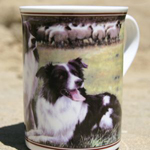 Border és birkás bögre