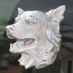 Autós ablakdísz, border collie fej